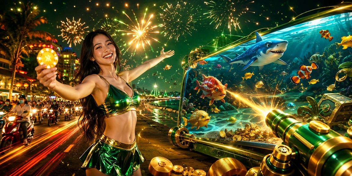 Màn hình bắn cá neon sống động tại Phú Quốc